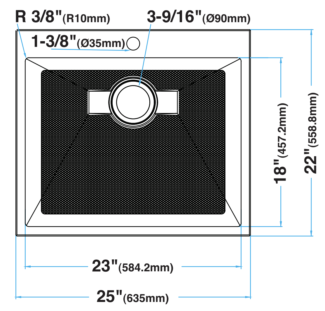 25-inch Drop-in Laundry Sink Single Bowl