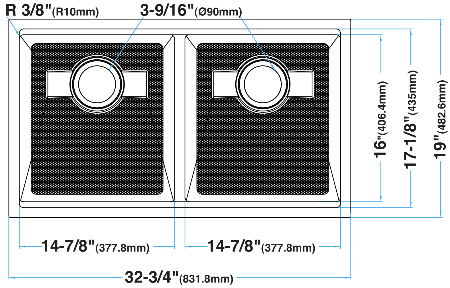 33-inch Workstation Kitchen Sink Double Bowl Combo Max