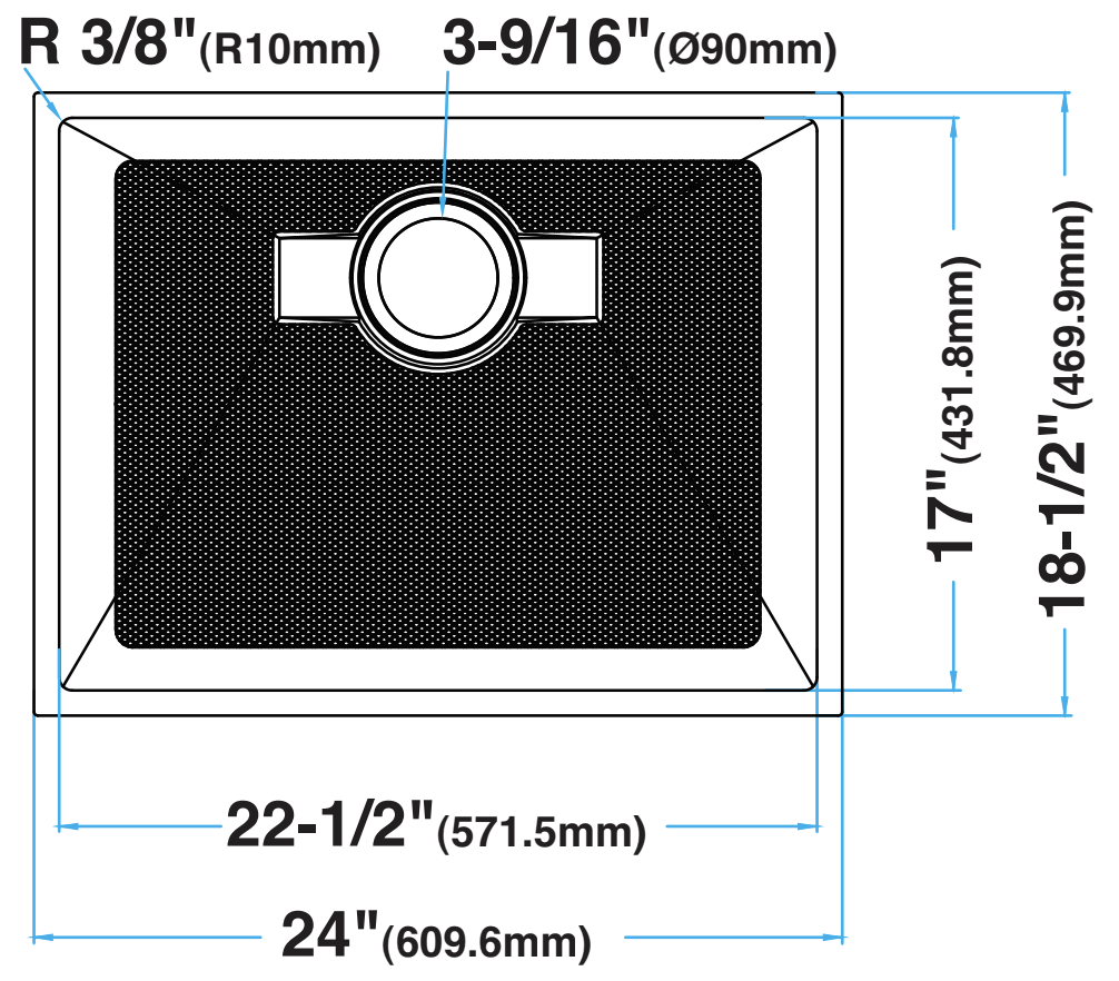 24-inch Undermount Laundry Sink Single Bowl