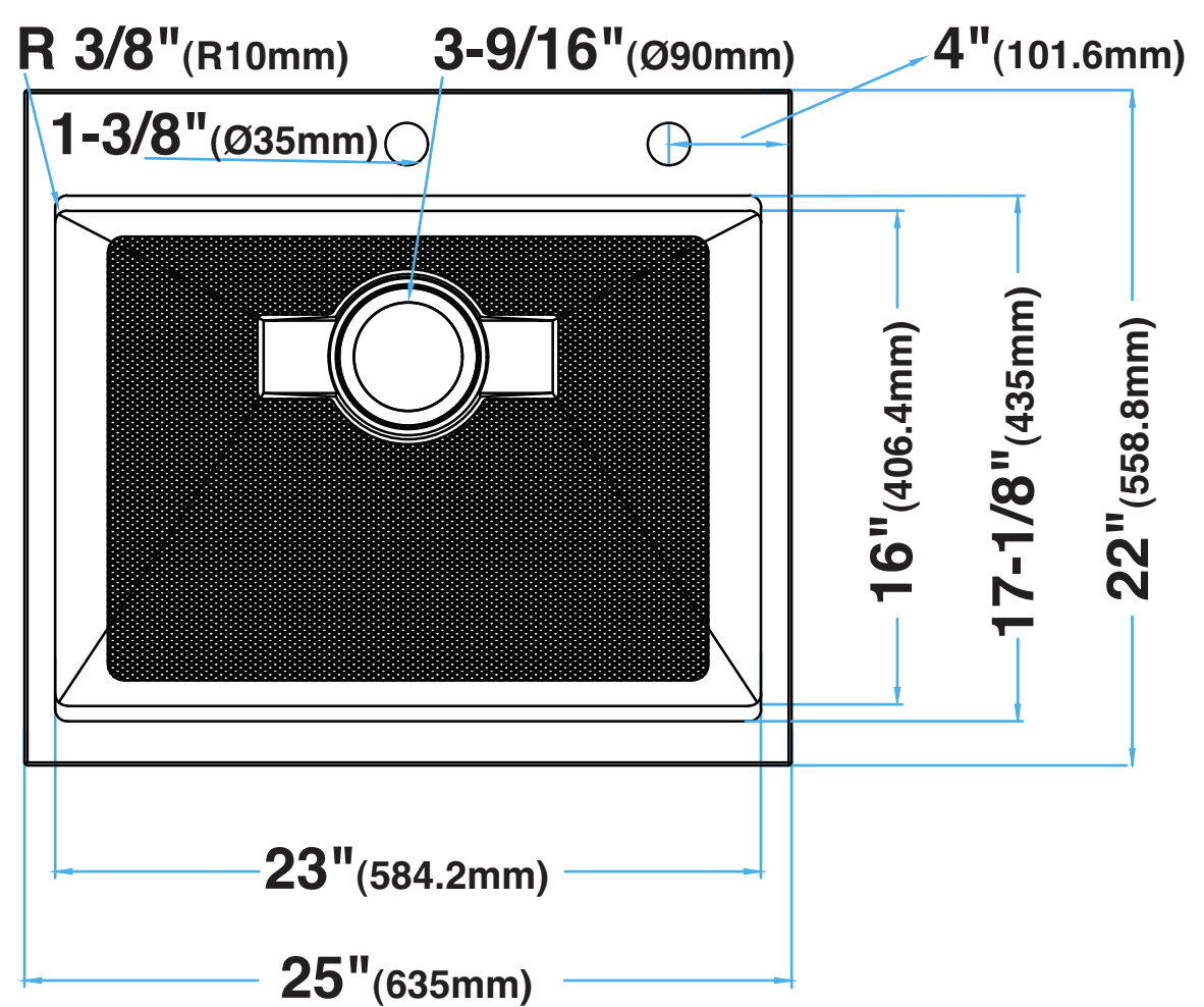 25-inch Workstation Drop-in Kitchen Sink Single Bowl Combo Max