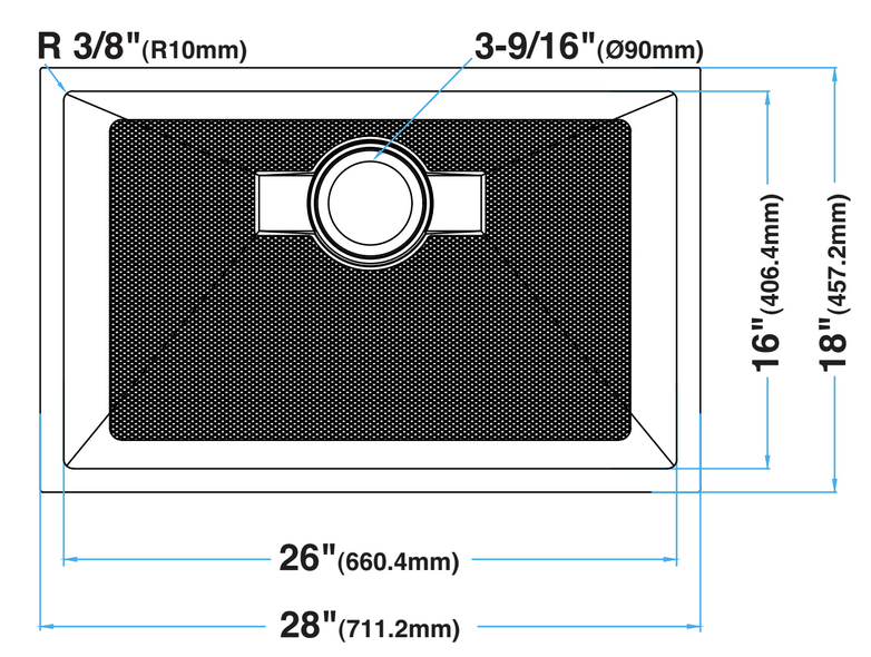 28-inch Undermount Kitchen Sink Single Bowl Combo Max