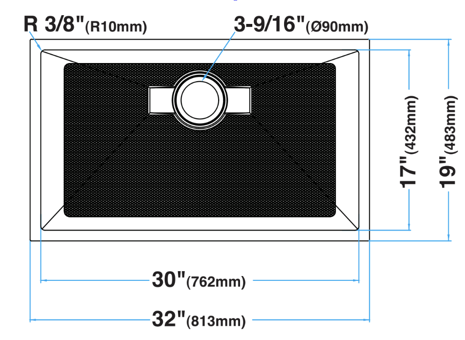 32-inch Undermount Kitchen Sink Single Bowl